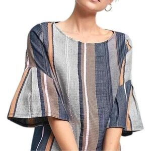 Anthropologie Dolan Striped Bell Sleeve Top Size XS